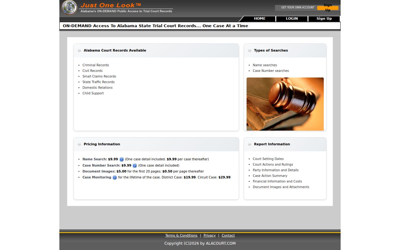 Montgomery County case lookup Alabama public access landing page