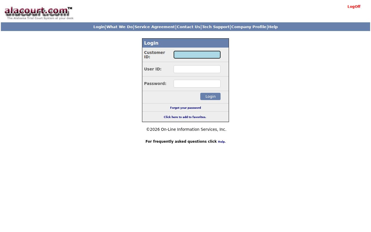 Montgomery County case search Alacourt subscription interface