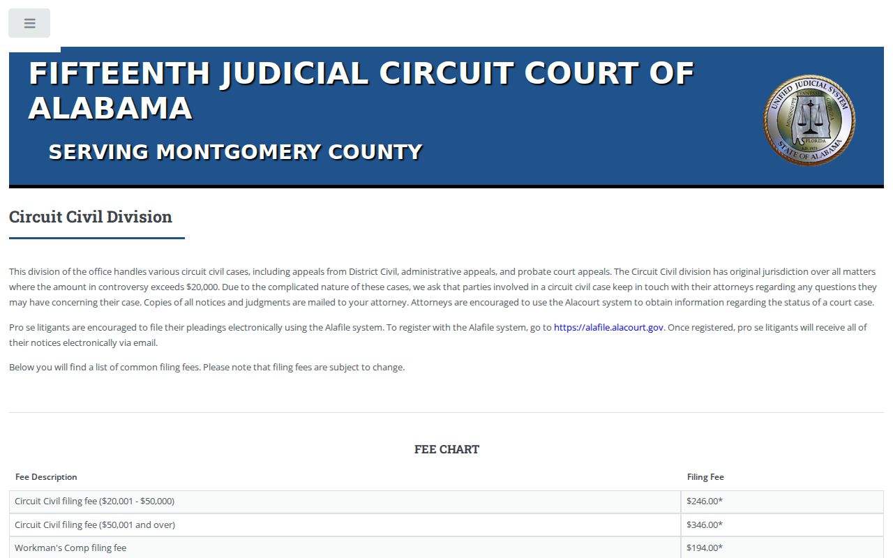 Montgomery County Circuit Civil docket division