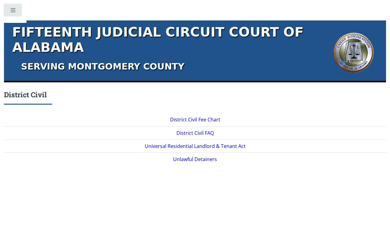 Montgomery County civil docket District Civil division