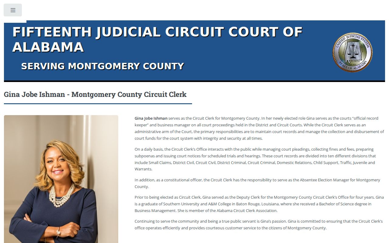 Montgomery County Circuit Clerk official record keeper page
