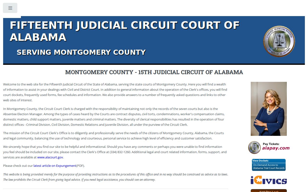 Official Montgomery County Fifteenth Judicial Circuit court docket website