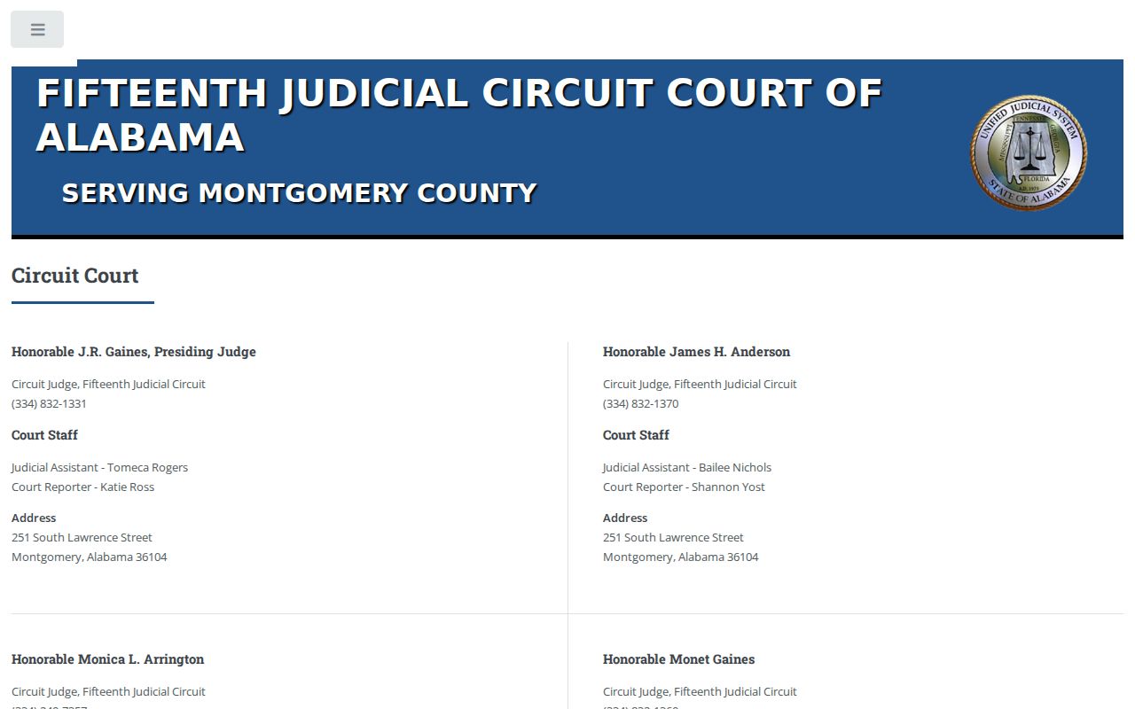 Montgomery County Circuit Court overview for major civil and felony dockets