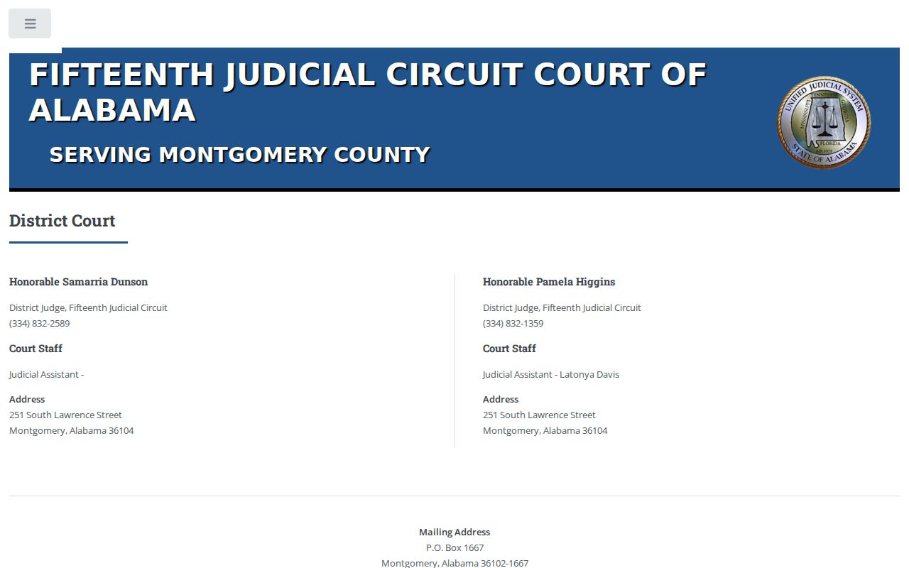 Montgomery County District Court docket and division overview
