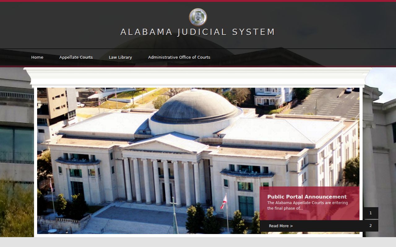Alabama Unified Judicial System source for Montgomery County court dockets