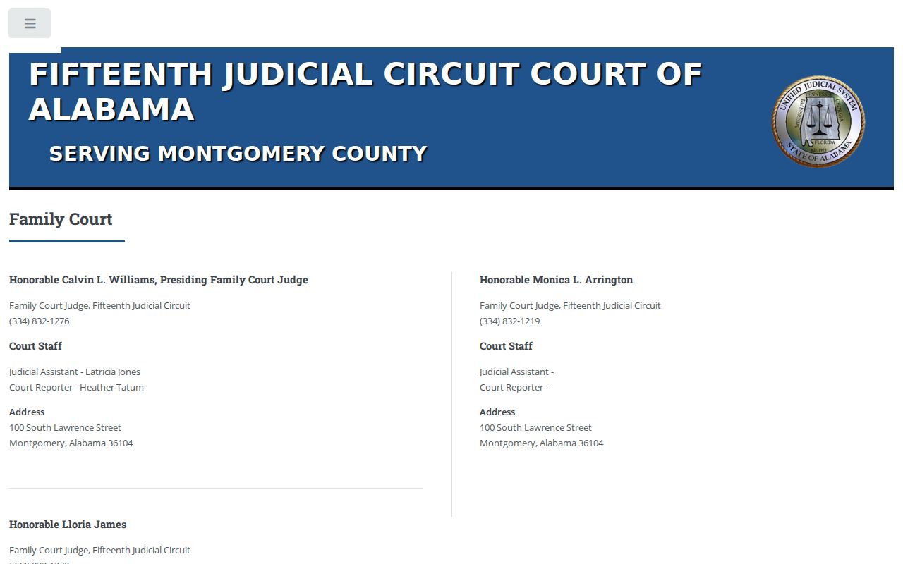 Montgomery County criminal docket access and Family Court limits