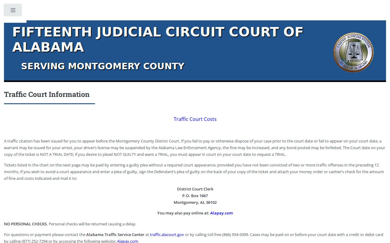 Montgomery County District Court traffic court information